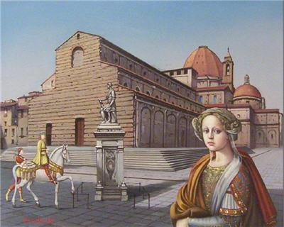 Sample artwork by Tito Salamoni (1928 - 1989), known for surrealist painting - View similar artists and auction records